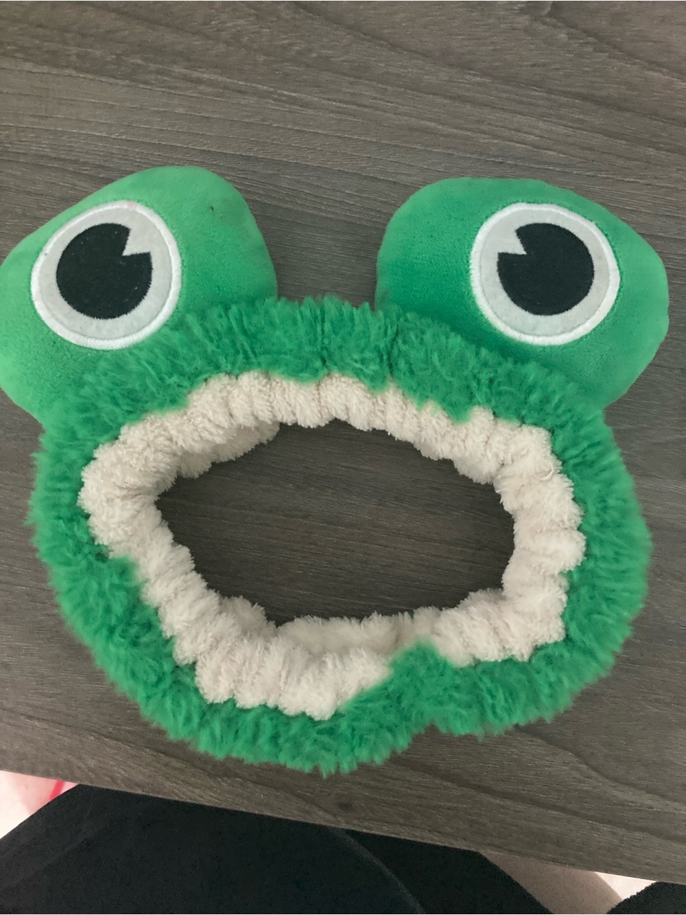 Green Frog Plush Headband for Kids - Soft Fuzzy Animal Hair Accessory